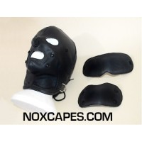 UNLINED TIGHT HOOD WITH EYE GAG AND MOUTH PATCH- genuine leather