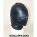UNLINED TIGHT LEATHER HOOD WITH GAG RUBBER FOR WATER SPORTS + EYE GAG AND MOUTH PATCH